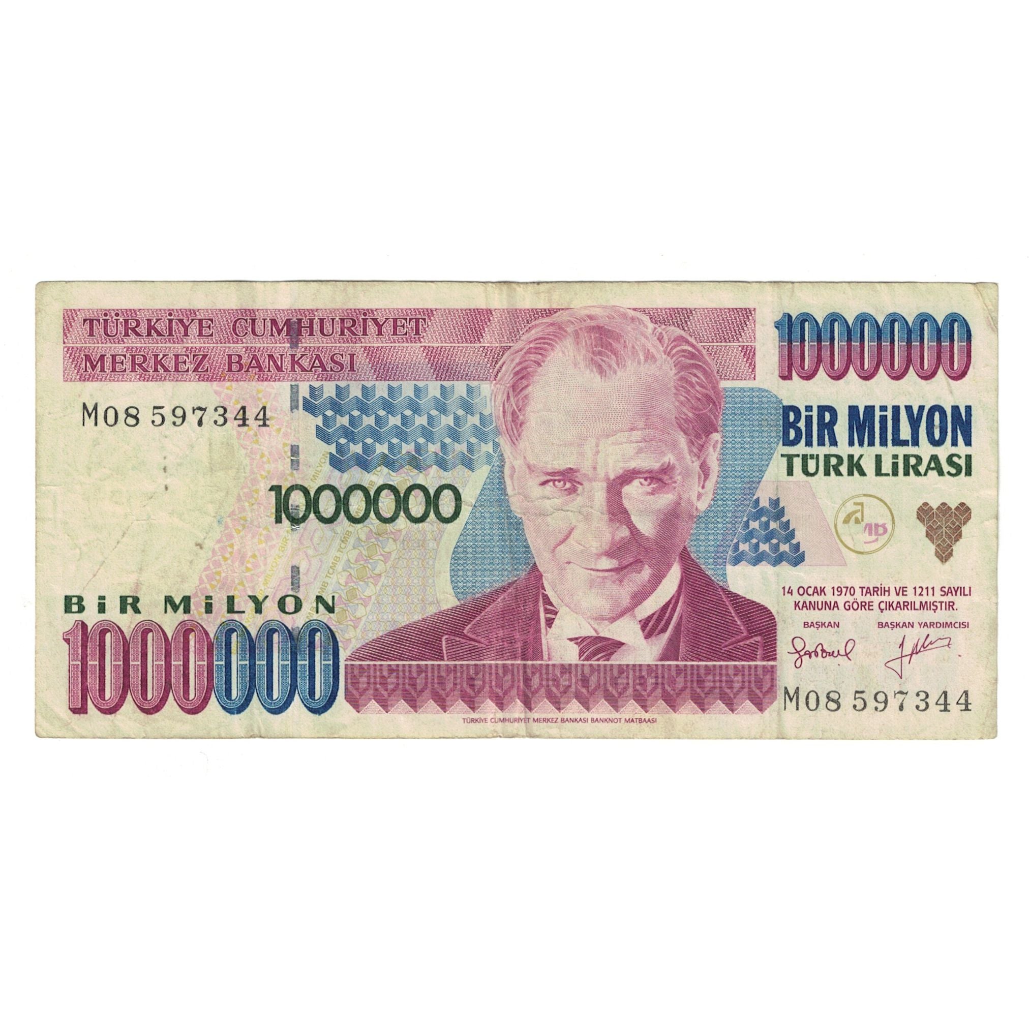 Geldschein, Türkei, 1,000,000 Lira, L.1970, KM:209, S