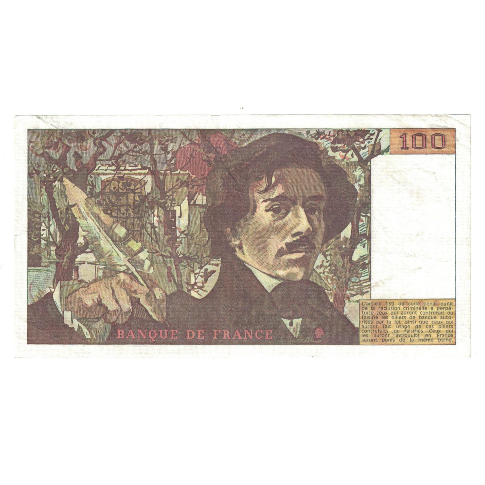 Francja, 100 Francs, Delacroix, 1978, V.8815523, EF(40-45), Fayette:69.01e
