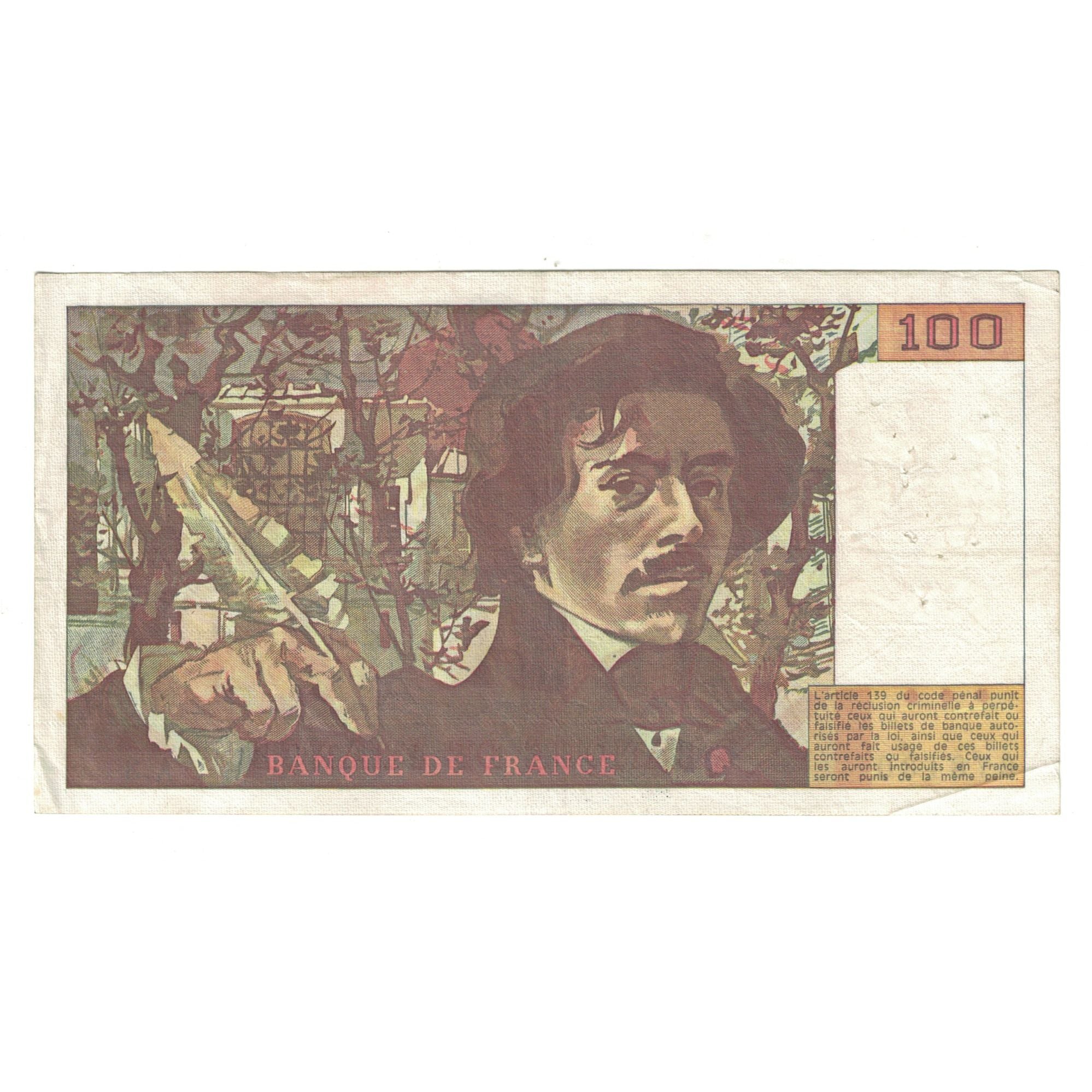 France, 100 Francs, Delacroix, 1978, A.3678130, TTB, Fayette:69.01b, KM:154a