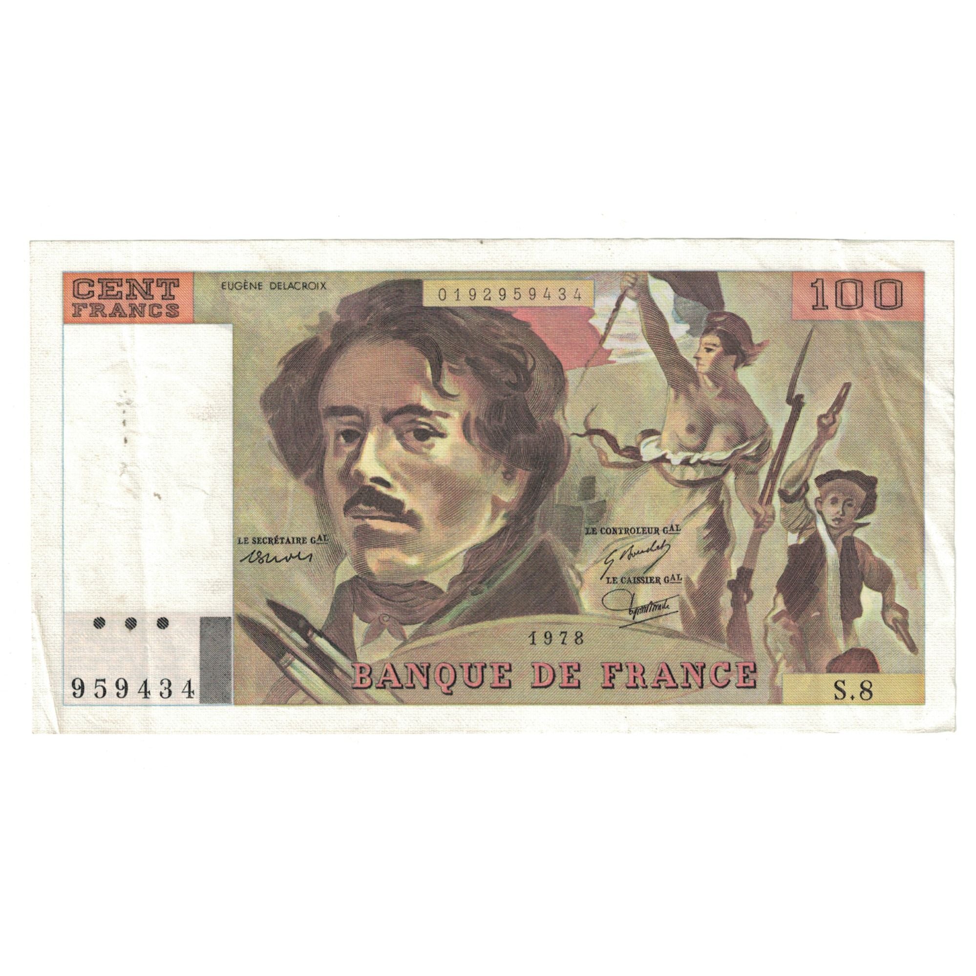 Francia, 100 Francs, Delacroix, 1978, S.8959434, MBC, Fayette:69.01e, KM:154a