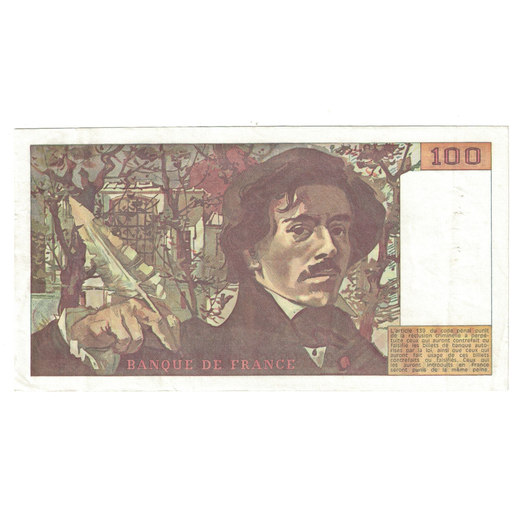 Francia, 100 Francs, Delacroix, 1978, S.8959434, MBC, Fayette:69.01e, KM:154a