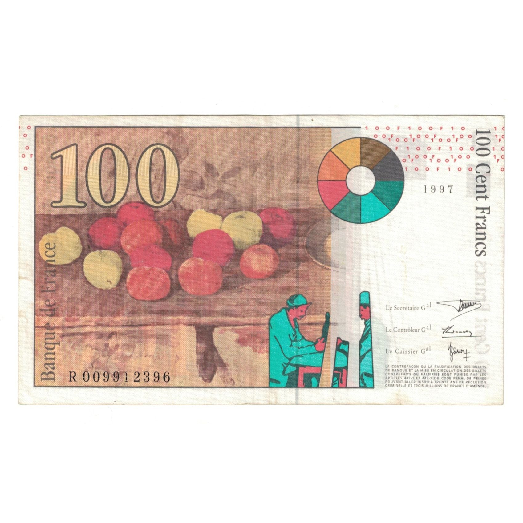Frankrijk, 100 Francs, Cézanne, 1997, R009912396, TTB, Fayette:74.01, KM:158a