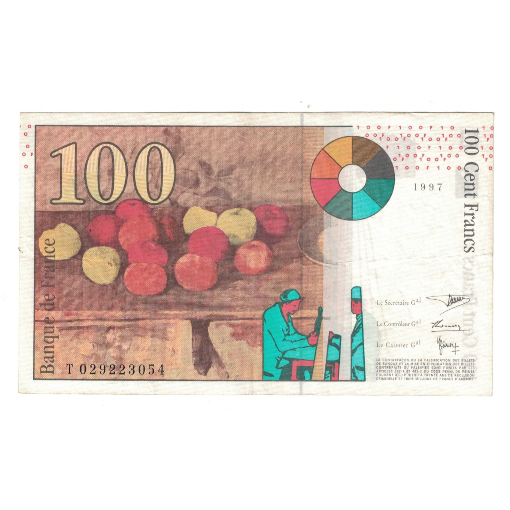 Francja, 100 Francs, Cézanne, 1997, T029223054, EF(40-45), Fayette:74.01