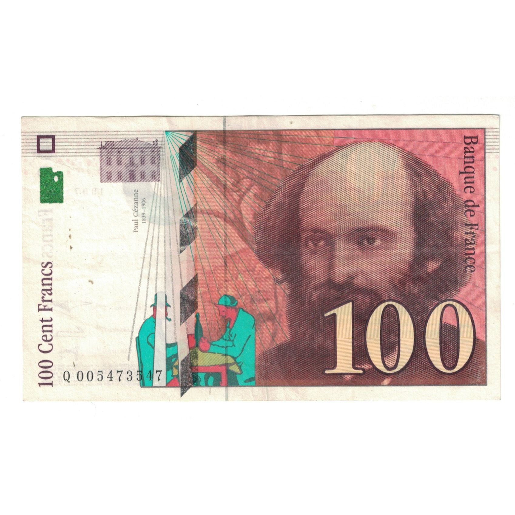 França, 100 Francs, Cézanne, 1997, Q005473547, EF(40-45), Fayette:74.01