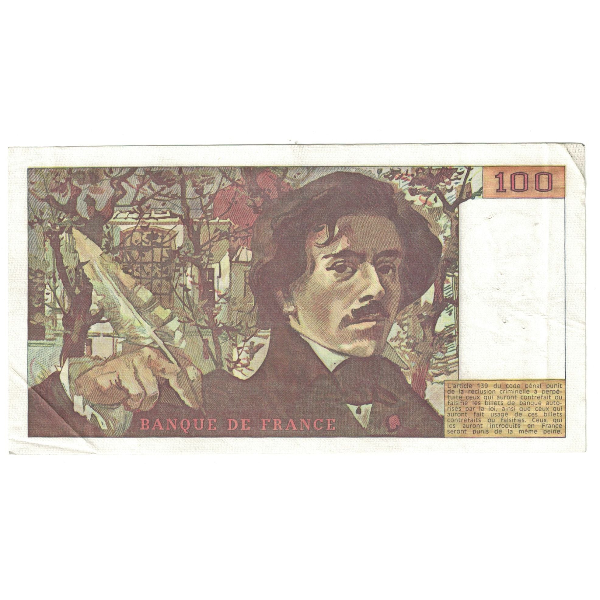 Francja, 100 Francs, Delacroix, 1978, Y.5331906, EF(40-45), Fayette:69.1d