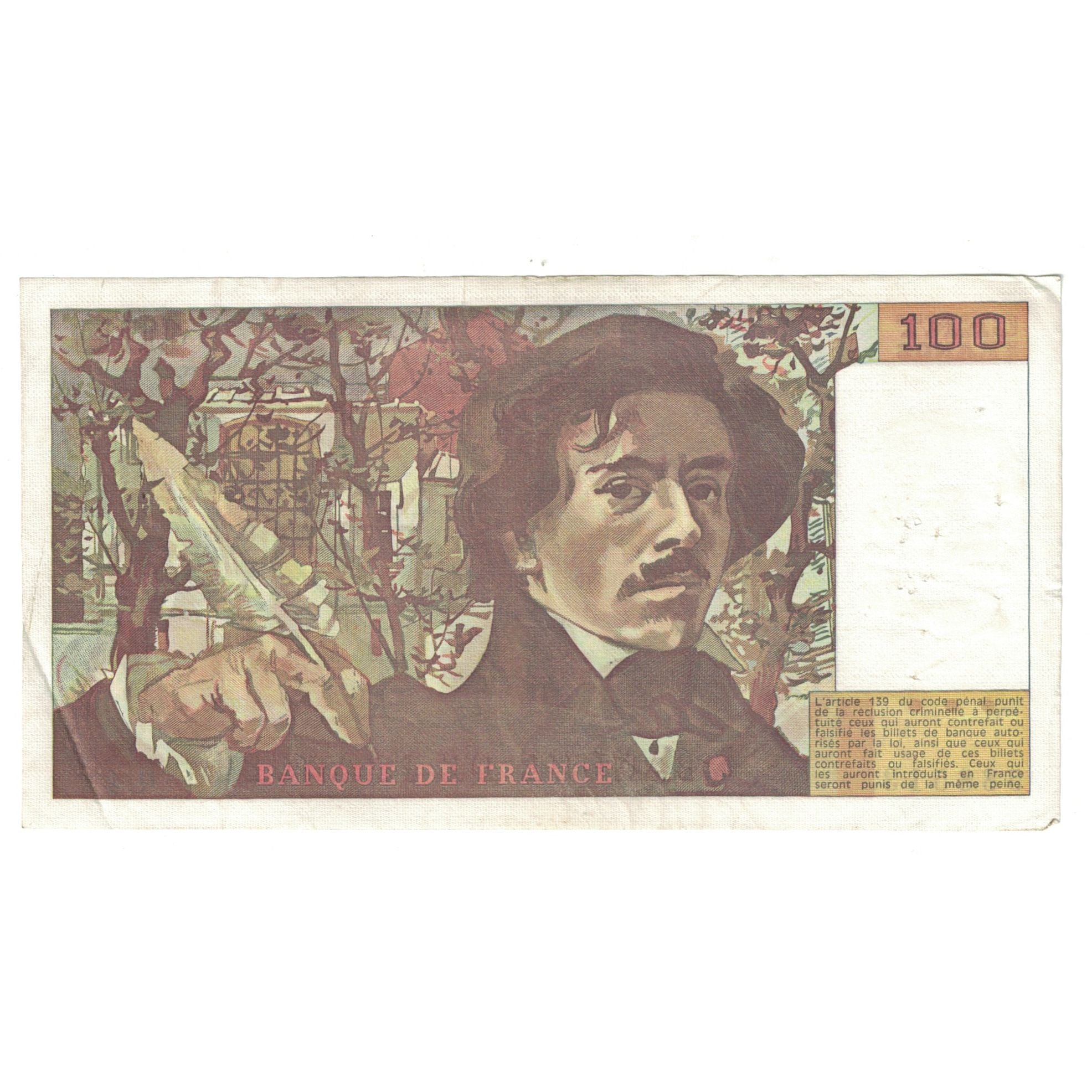 Francia, 100 Francs, Delacroix, 1978, R.4588513, MBC, Fayette:69.1c, KM:154a