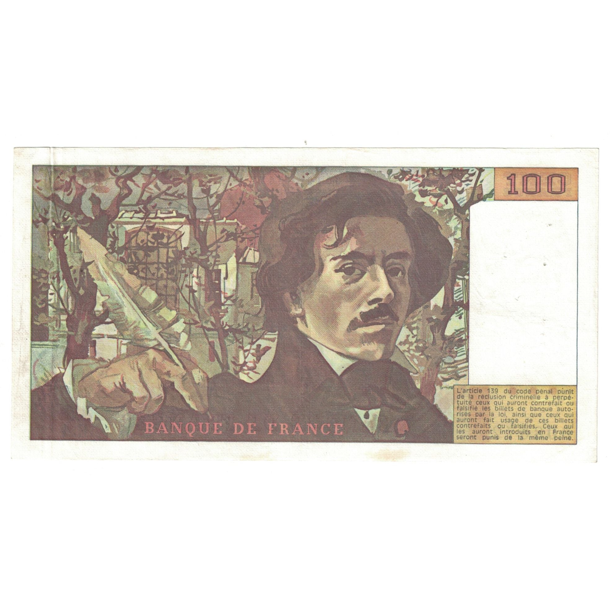 Francia, 100 Francs, Delacroix, 1978, E.4608672, MBC+, Fayette:69.1c, KM:154a