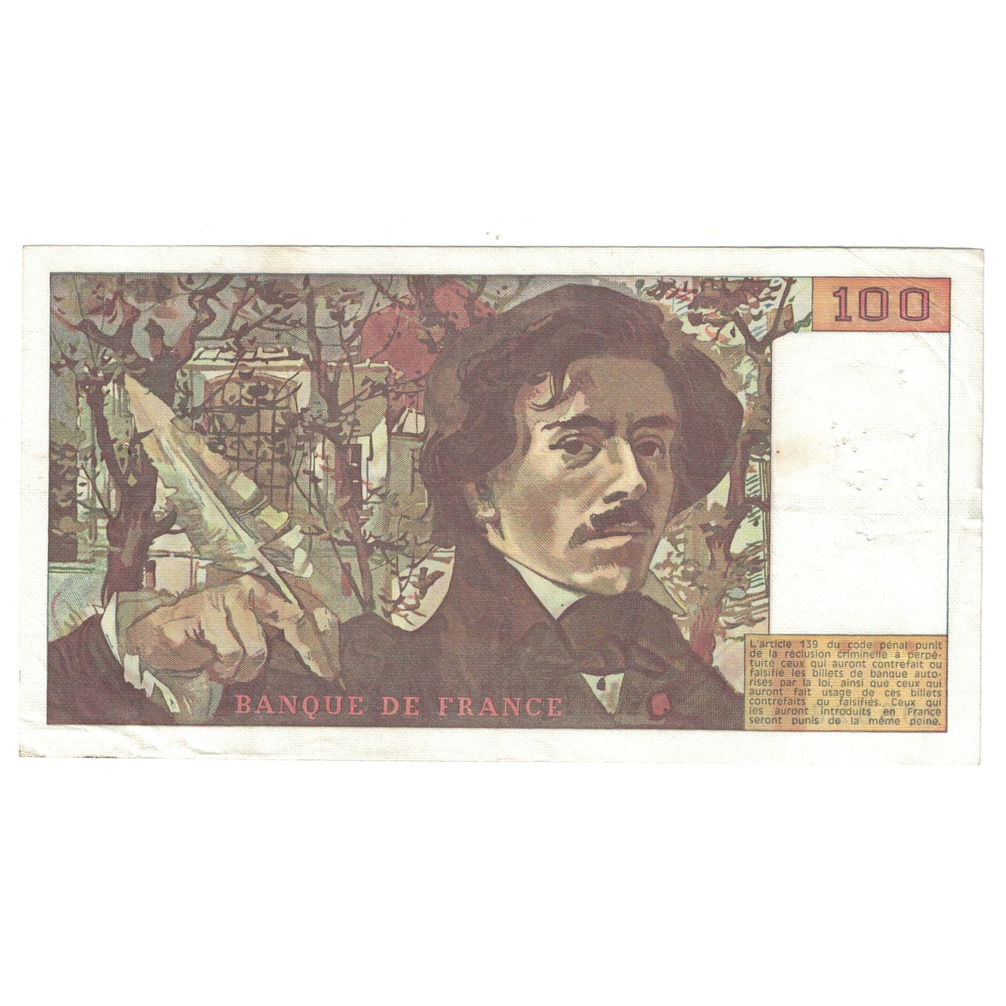 Francia, 100 Francs, Delacroix, 1978, C.8206823, MBC, Fayette:69.01e, KM:154a