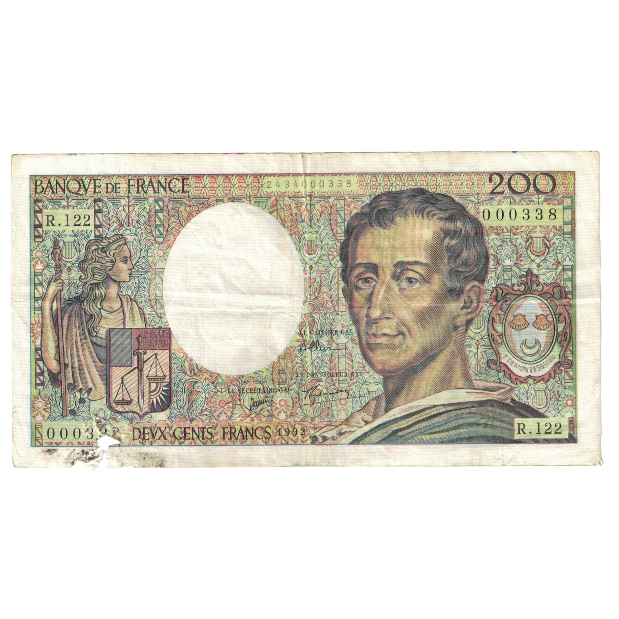 France, 200 Francs, Montesquieu, 1992, R.122000332, F(12-15), Fayette:70.12c
