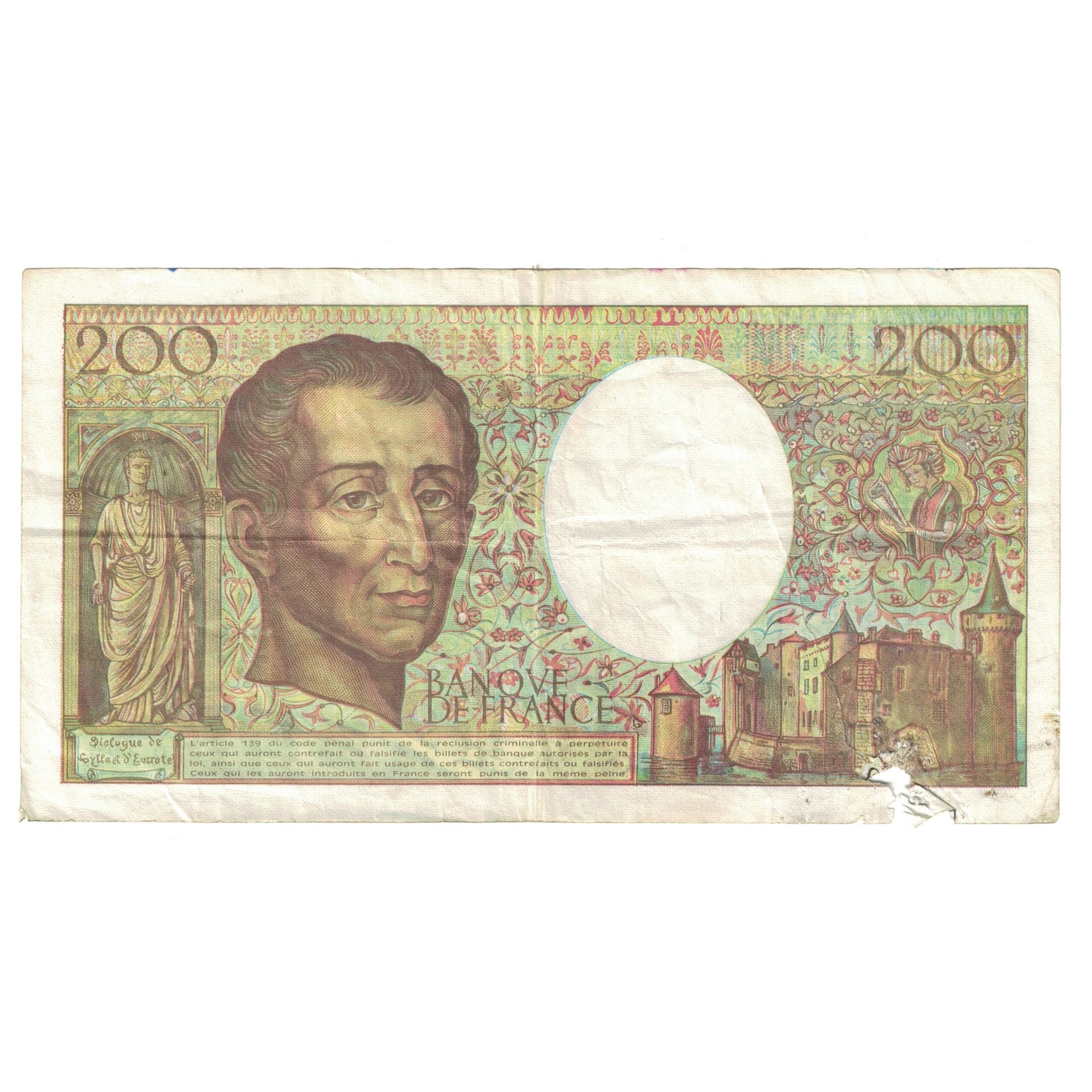 France, 200 Francs, Montesquieu, 1992, R.122000332, F(12-15), Fayette:70.12c