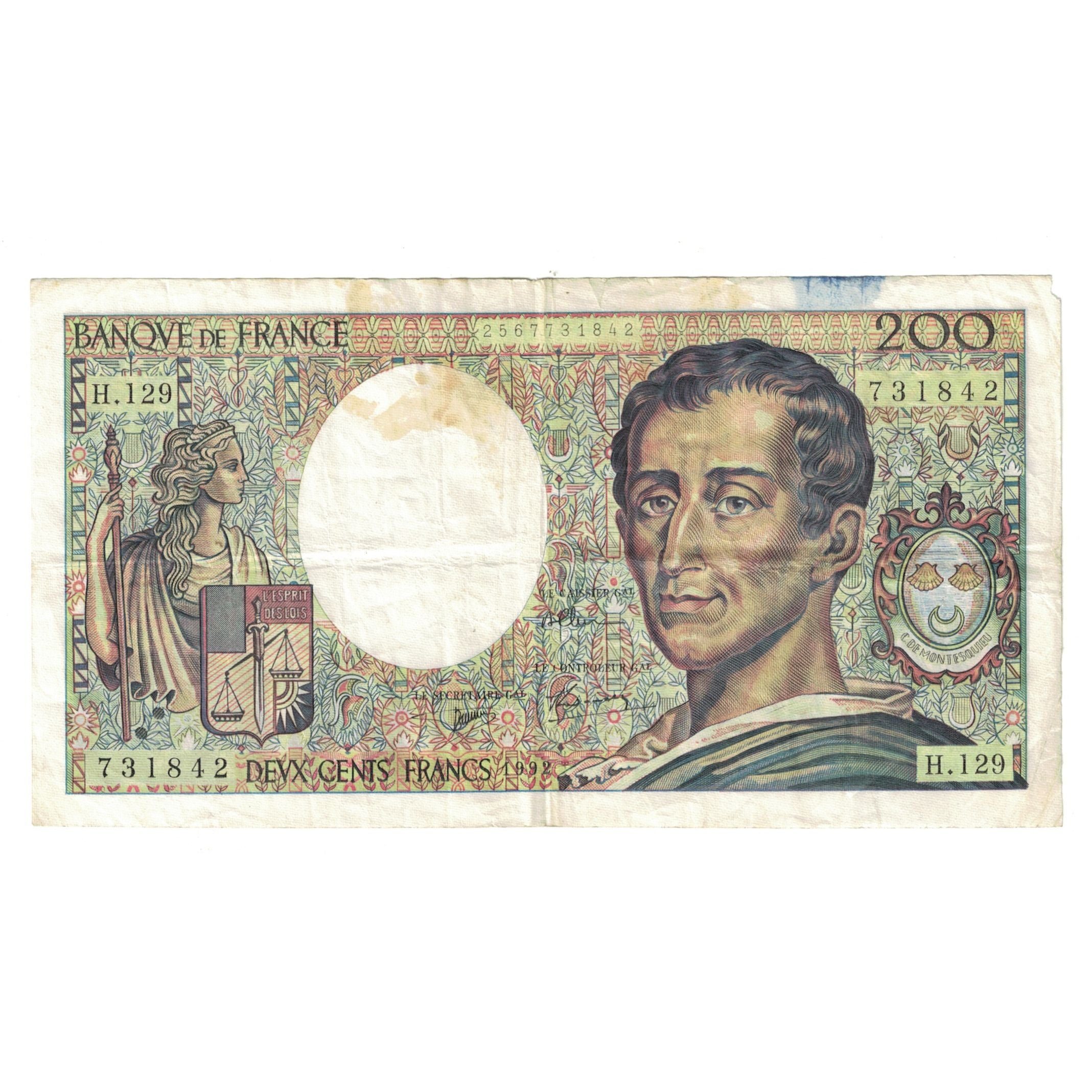 Francja, 200 Francs, Montesquieu, 1992, H.129731842, VF(20-25), Fayette:70.12c