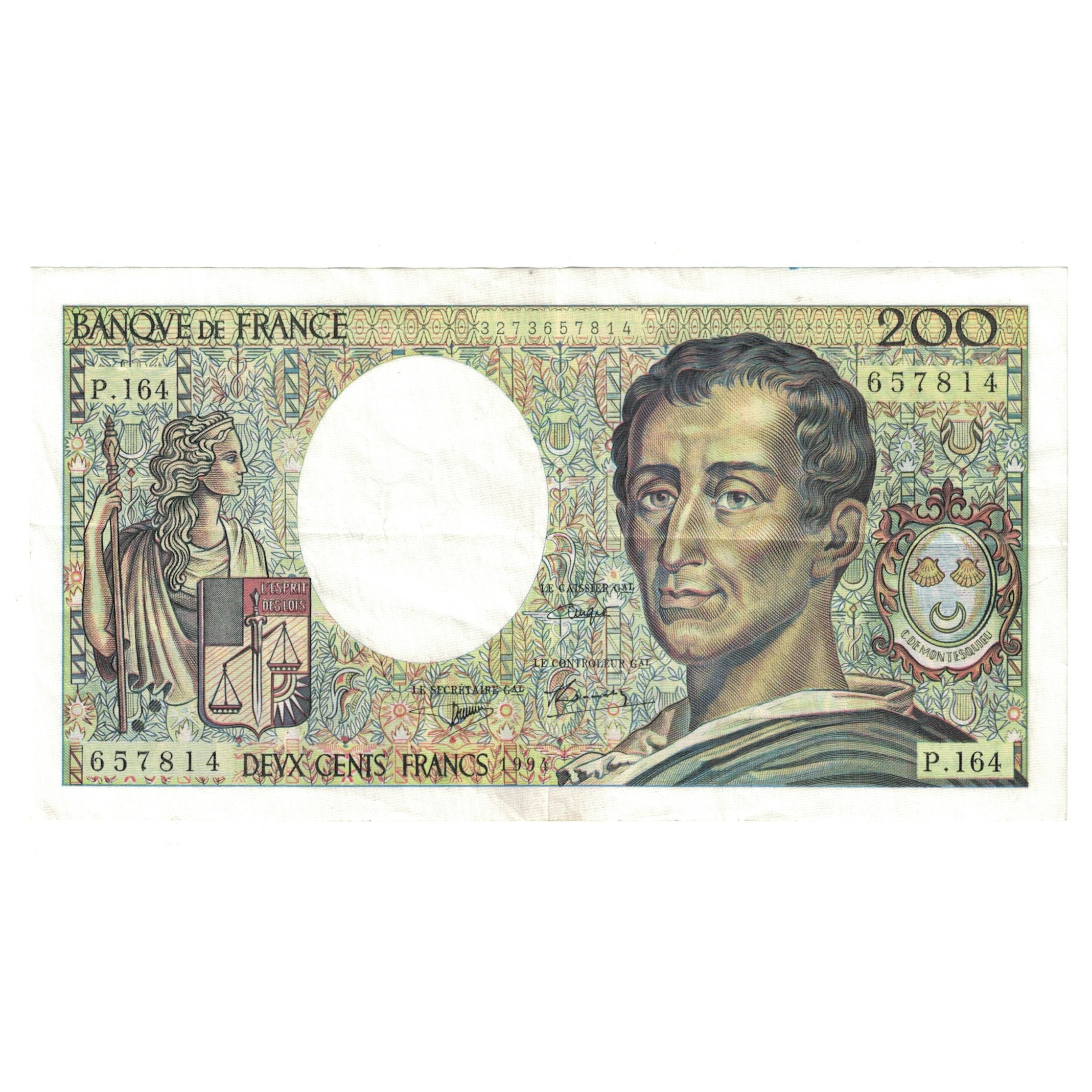 France, 200 Francs, Montesquieu, 1994, P.164657814, EF(40-45), Fayette:70/2.01