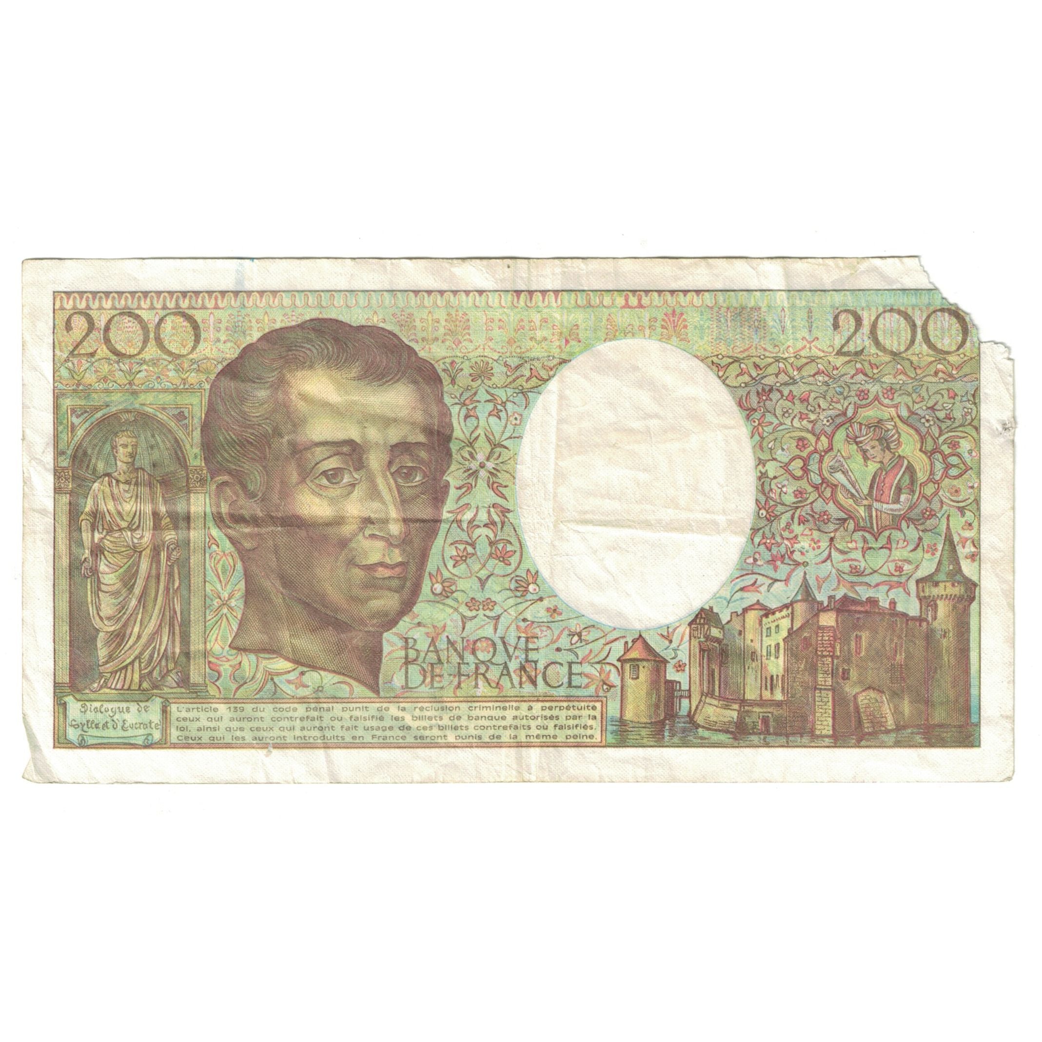 Francja, 200 Francs, Montesquieu, 1990, F.084315601, F(12-15), Fayette:70.10a