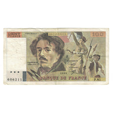 France, 100 Francs, Delacroix, 1984, P.81606211, VF(30-35), Fayette:69.8b