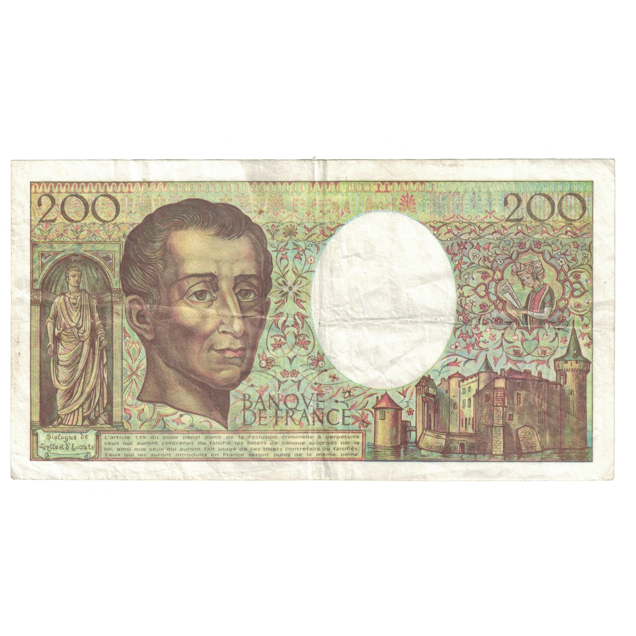 Francja, 200 Francs, Montesquieu, 1992, L.142733642, EF(40-45), Fayette:70.12c