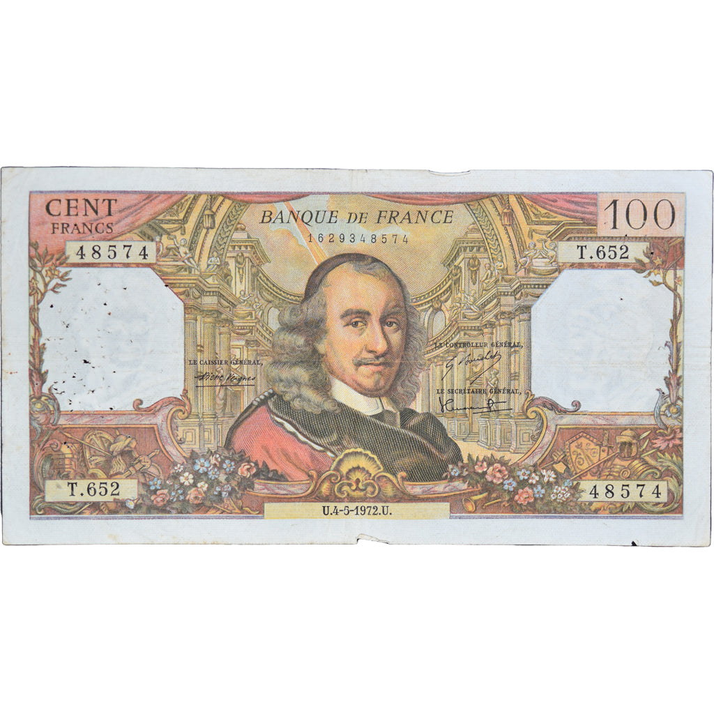 France, 100 Francs, 1972, T.65248574, VF(20-25), Fayette:65.39, KM:149d