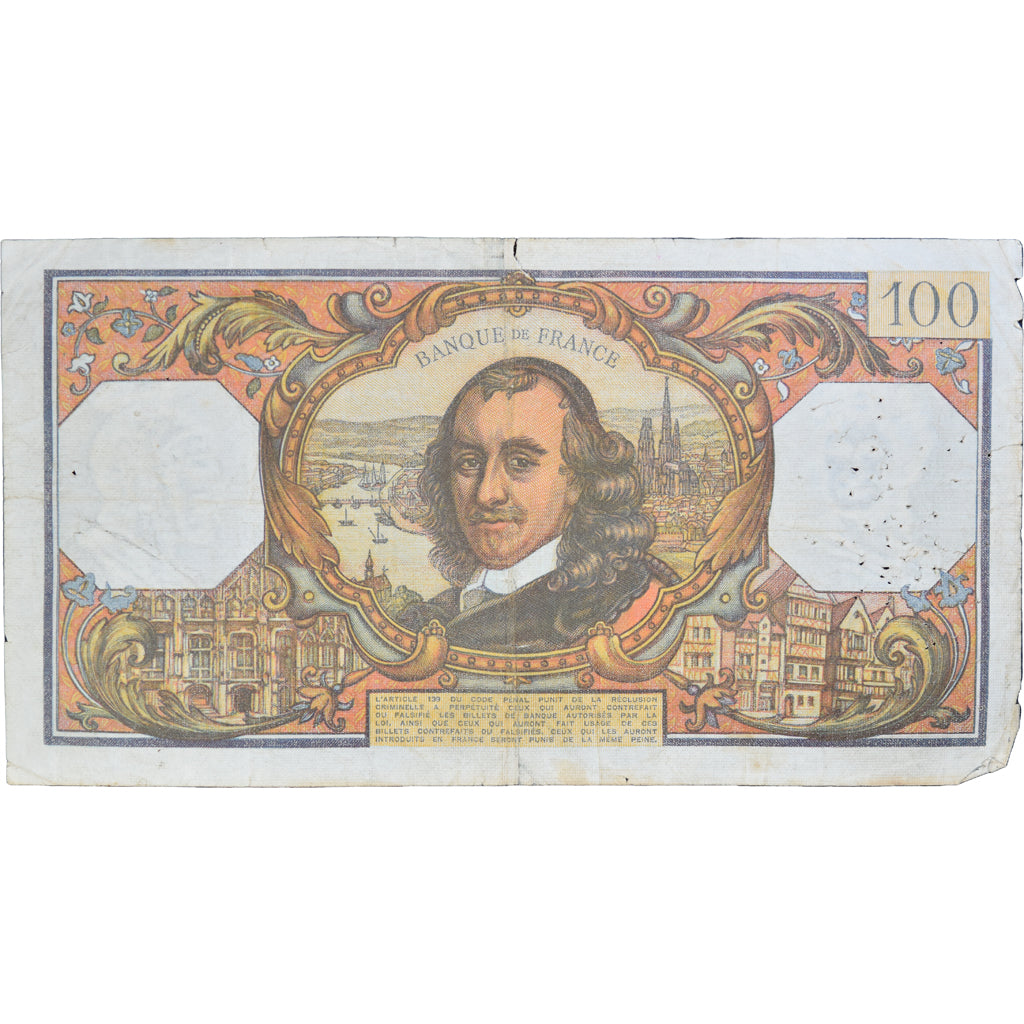 Francia, 100 Francs, Corneille, 1969, H.43822421, BC, Fayette:65.28, KM:149c