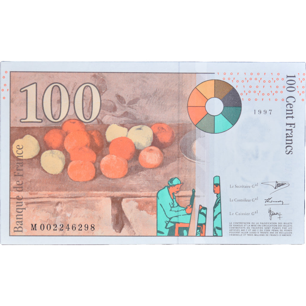 Francja, 100 Francs, Cézanne, 1997, M 002246298, UNC(65-70), Fayette:74.01