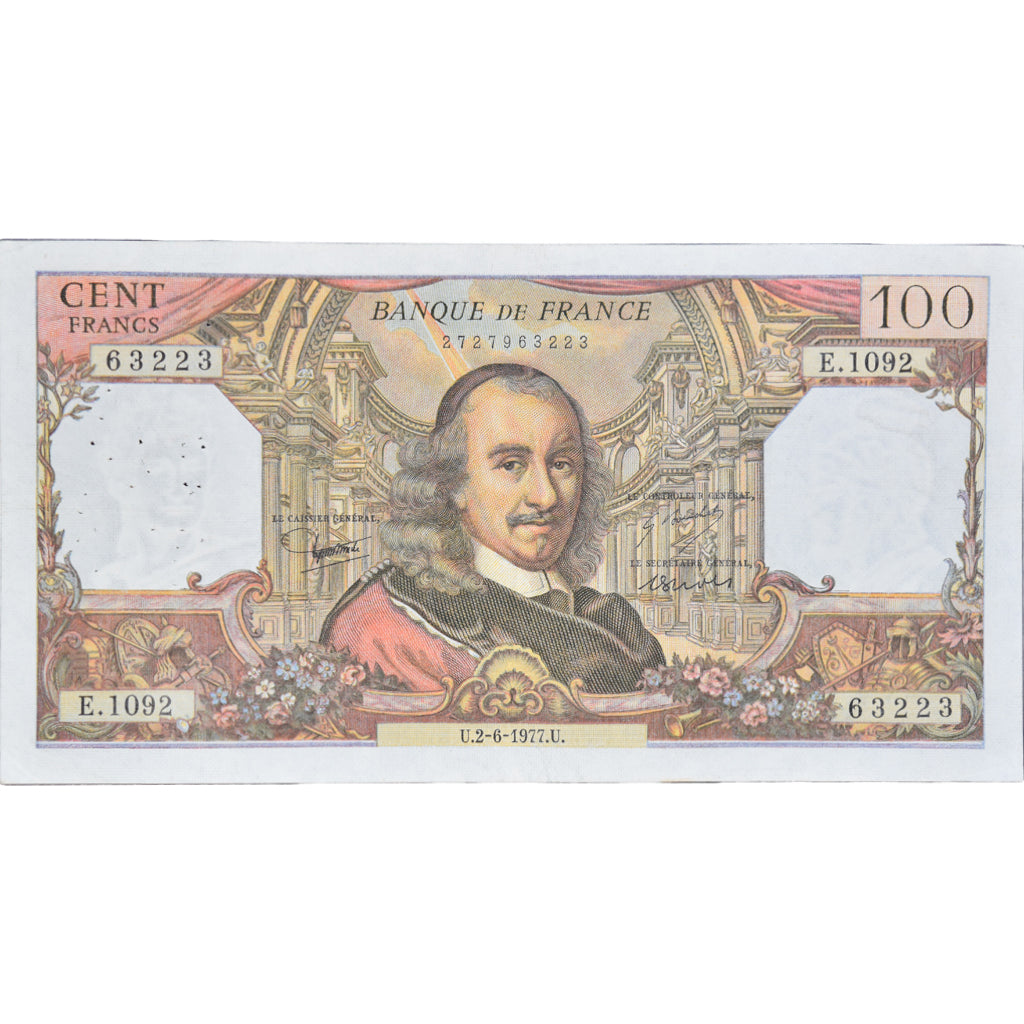 Francia, 100 Francs, Corneille, 1977, E.109263223, MBC, Fayette:65.58, KM:149f