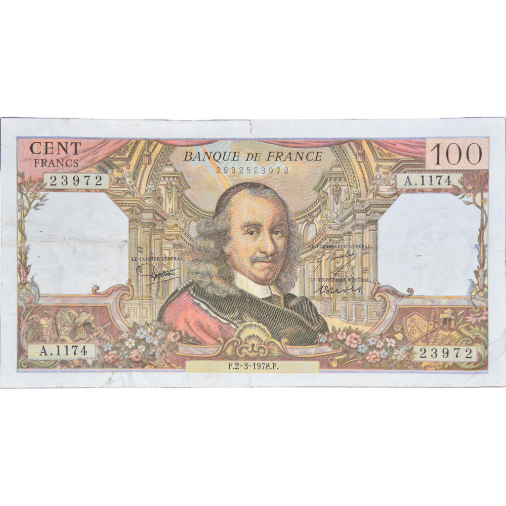 Francja, 100 Francs, Corneille, 1978, A.117423972, VF(20-25), Fayette:65.62