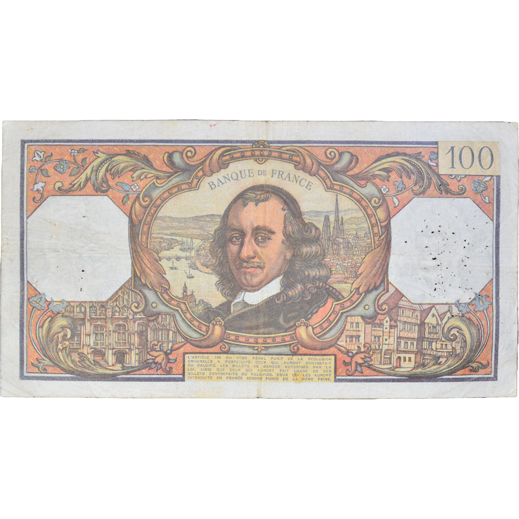 France, 100 Francs, Corneille, 1972, A.641439920, TB, Fayette:65.36, KM:149d