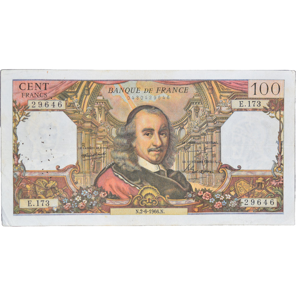 Francia, 100 Francs, Corneille, 1966, E.17329646, MBC, Fayette:65.13, KM:149b