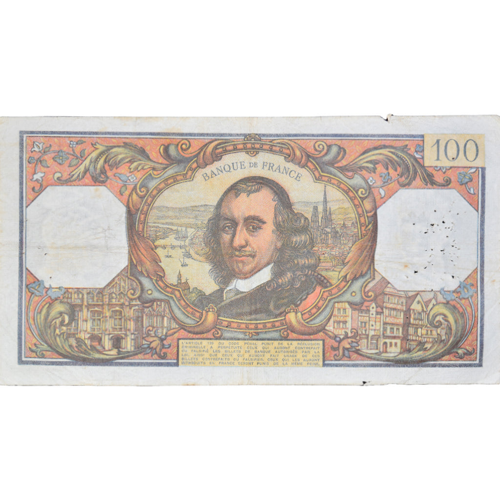 France, 100 Francs, Corneille, 1974, U.81734760, VF(20-25), Fayette:65.46