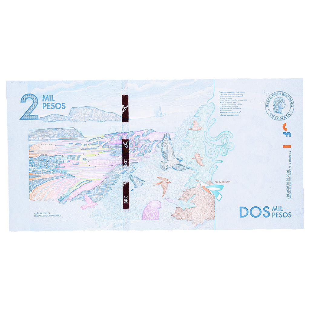 Biljet, Colombia, 2000 Pesos, 2016, 2016-08-02, NIEUW