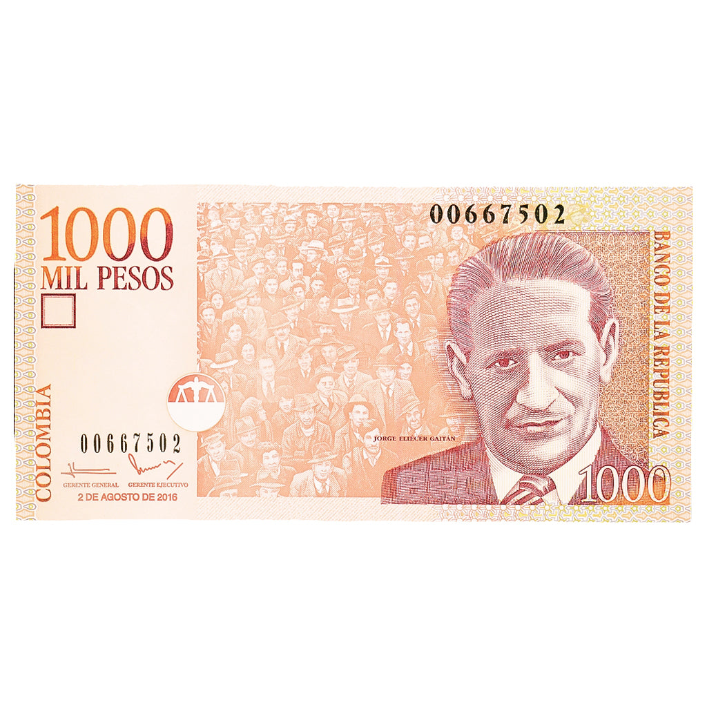 Nota, Colômbia, 1000 Pesos, 2016, 2016-08-02, UNC(65-70)