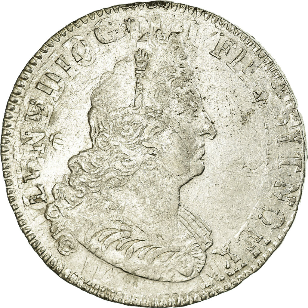Francia, Louis XIV, 1/2 ECU, 45 Sols, 1/2 Écu aux 8L 2e type, 1704, Paris