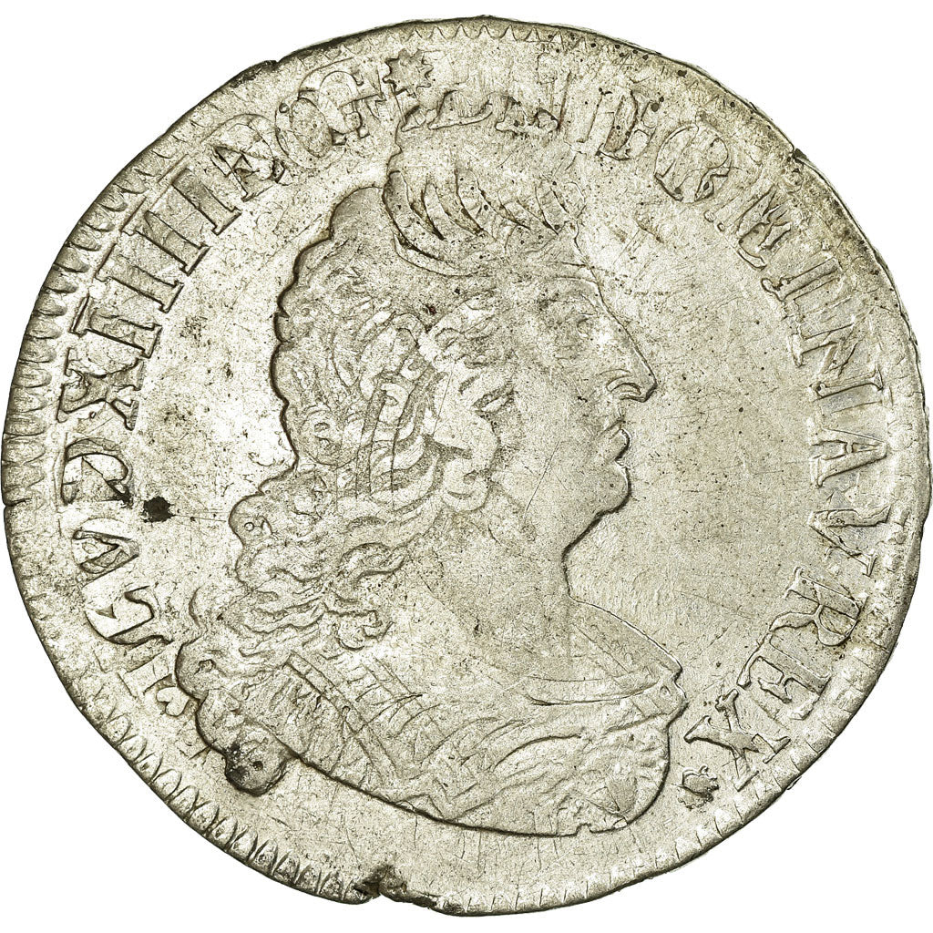 France, Louis XIV, 1/2 ECU, 43 Sols, 1/2 Écu aux insignes, 1702, Paris, Silver