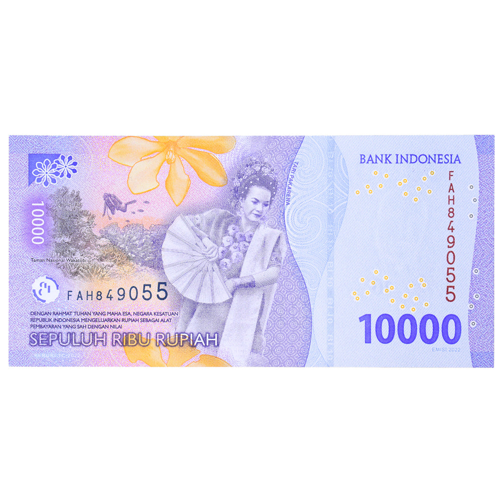 Banconote, Indonesia, 10,000 Rupiah, 2022, FDS