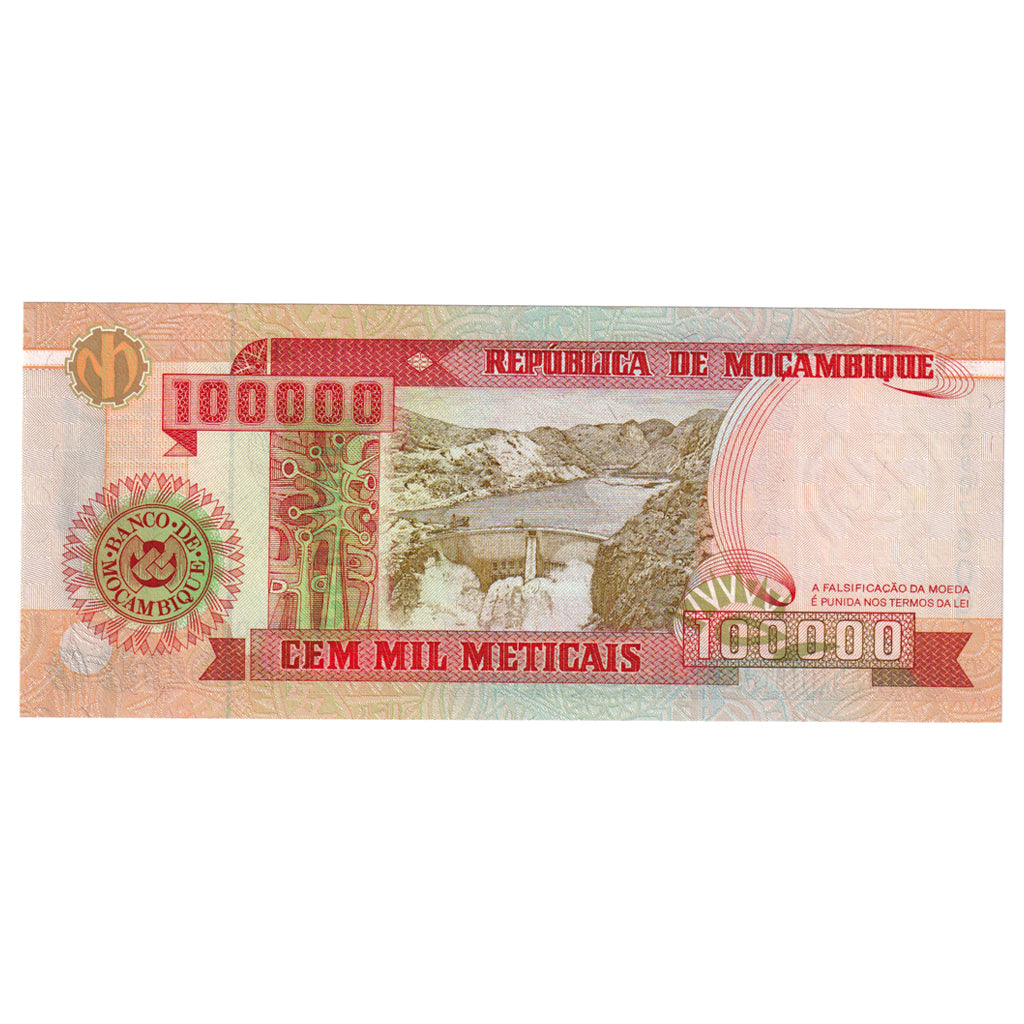 Nota, Moçambique, 100,000 Meticais, 1993, 1993-06-16, KM:139, UNC(65-70)