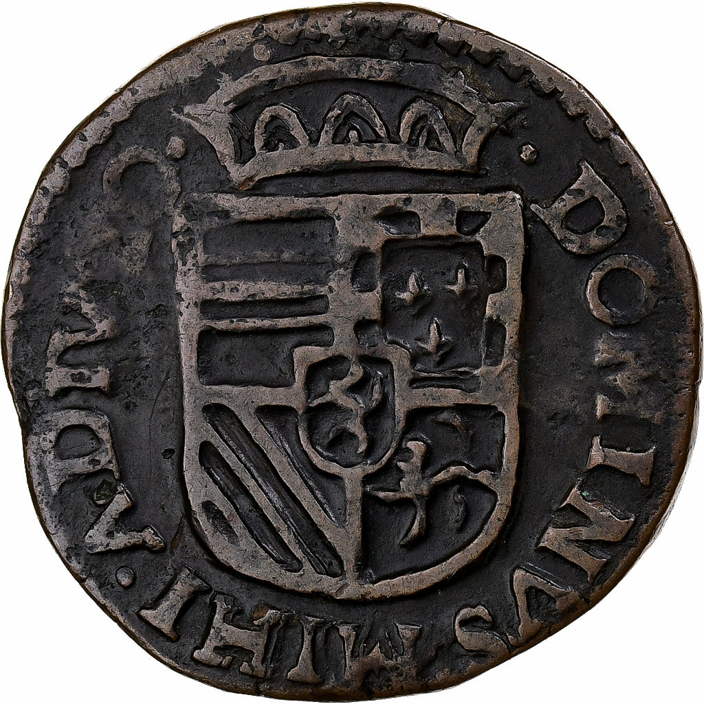 Francia, Philip II, Liard, 1586, Arras, Cobre, MBC,Vanhoudt:328.AR