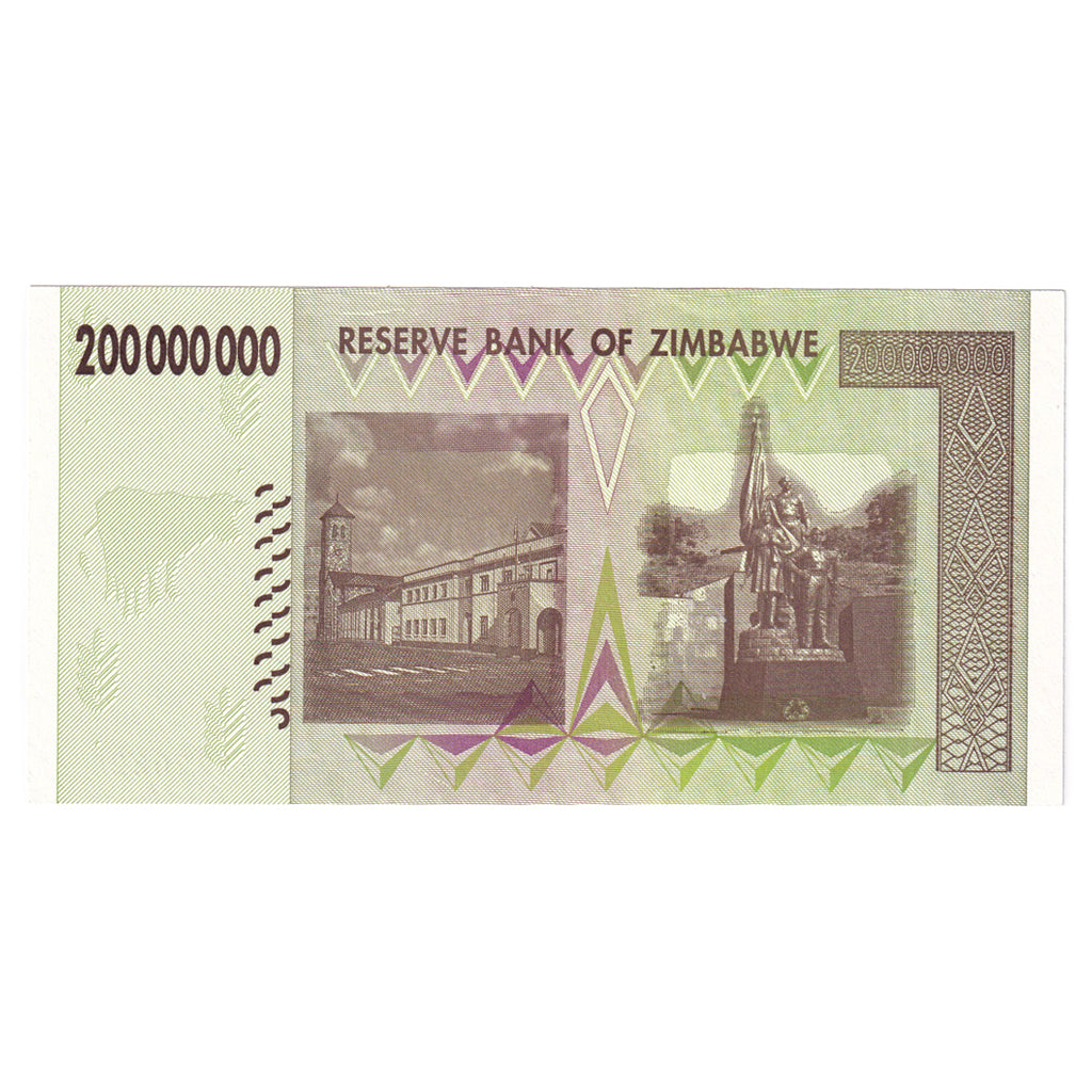 Banknote, Zimbabwe, 200 Million Dollars, 2008, UNC(65-70)