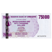 Banconote, Zimbabwe, 750,000 Dollars, 2006-2008, 2007-12-31, KM:52, FDS