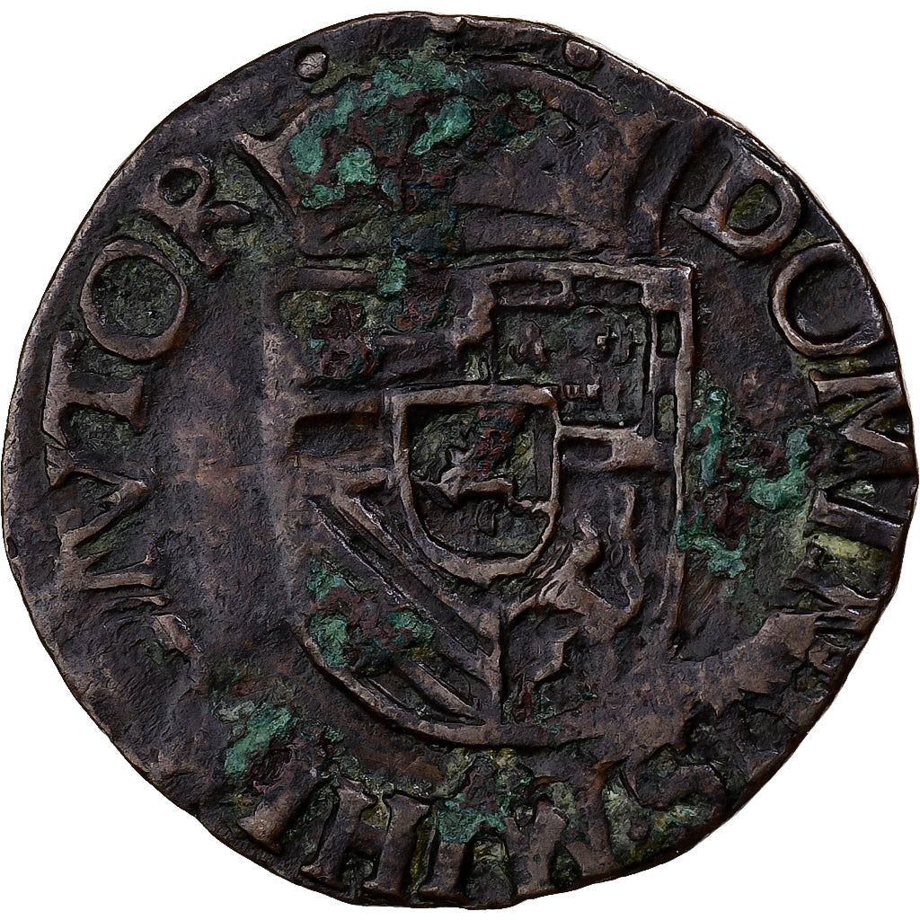 Países Bajos españoles, Philip II, Liard, 1588, Arras, Cobre, MBC