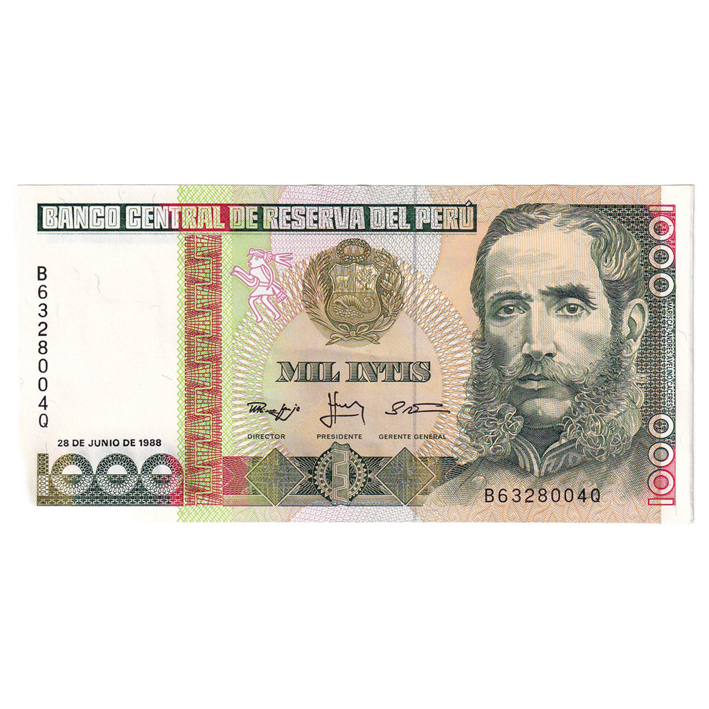Pérou, 1000 Intis, 1988, 1988-06-28, KM:136b, NEUF