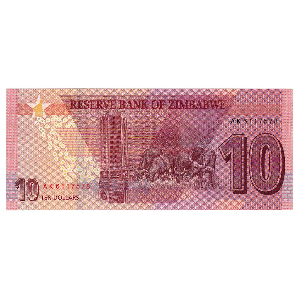 Billet, Zimbabwe, 10 Dollars, 2020, NEUF