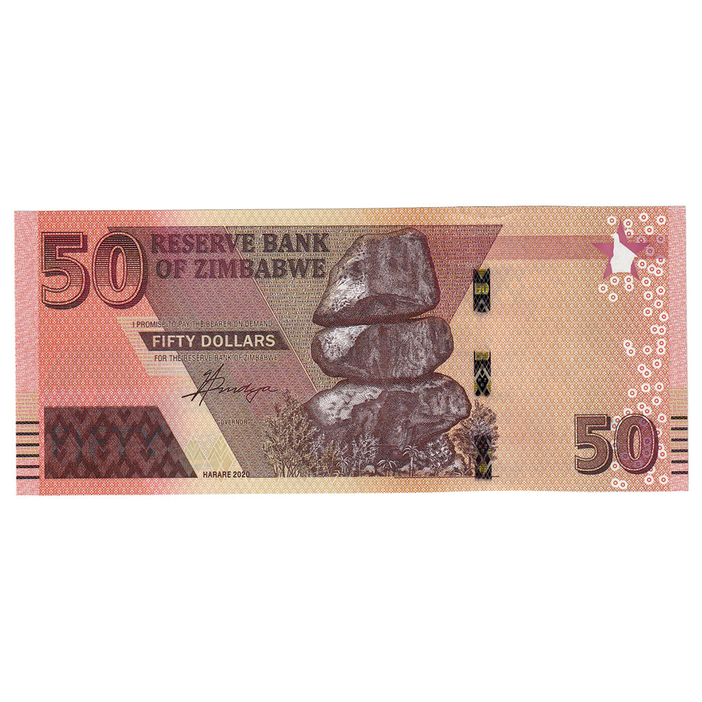 Banconote, Zimbabwe, 50 Dollars, 2020, FDS