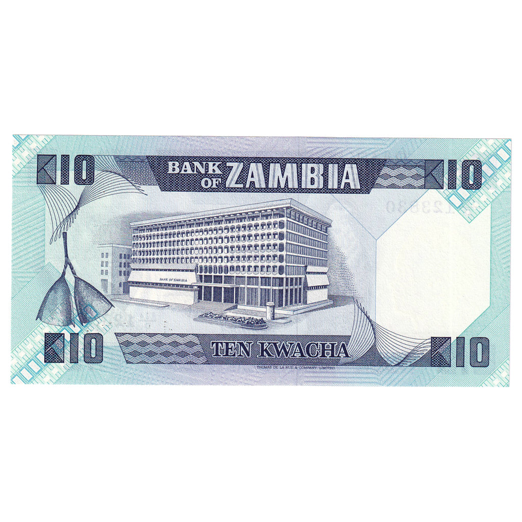 Banknote, Zambia, 10 Kwacha, Undated (1980-88), KM:26e, UNC(65-70)