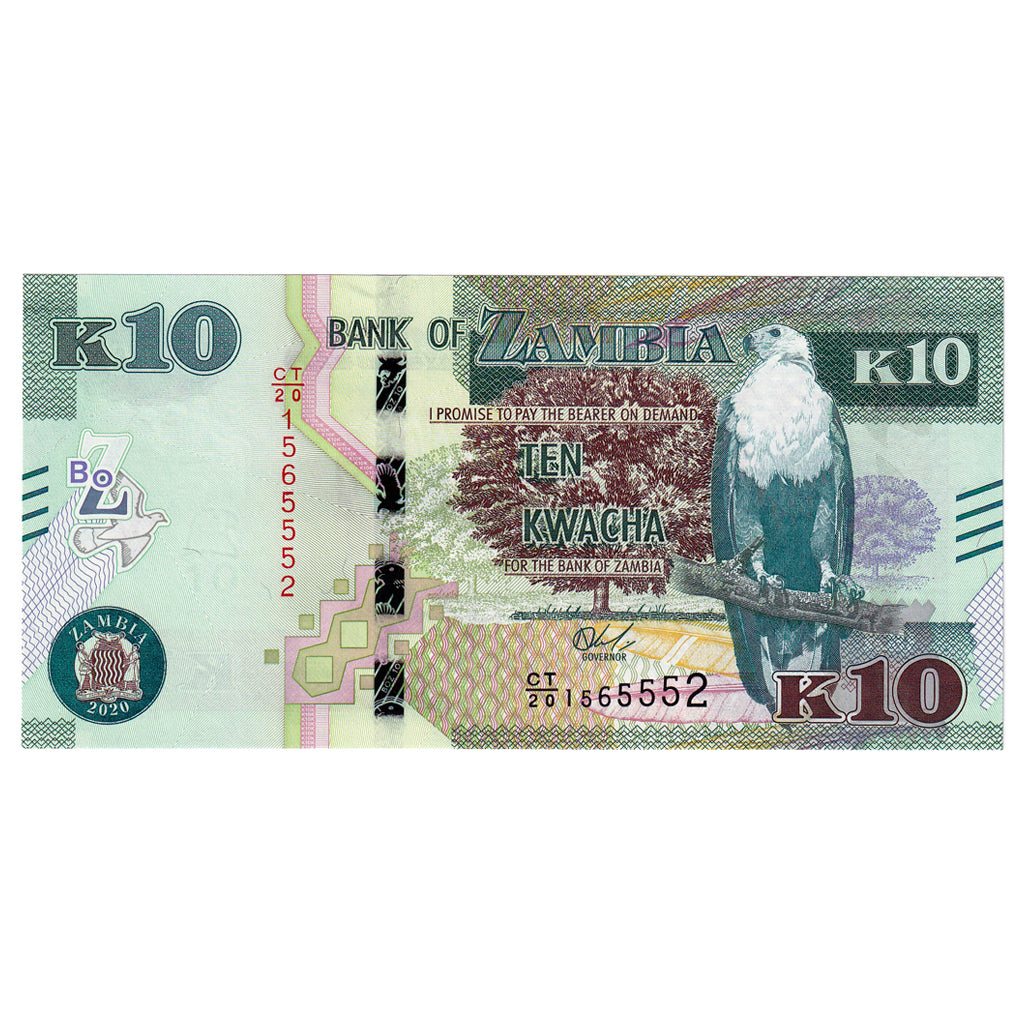 Zambia, 10 Kwacha, 2020, KM:51, UNC(65-70)