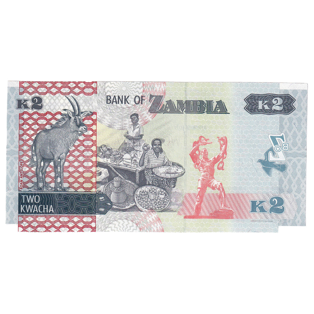 Banconote, Zambia, 2 Kwacha, 2020, KM:49, FDS
