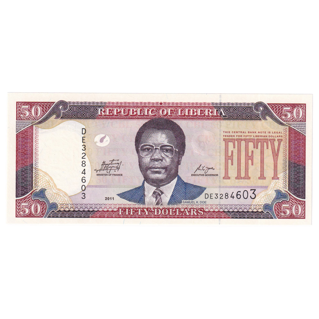 Banknote, Liberia, 50 Dollars, 2011, KM:29d, UNC(65-70)