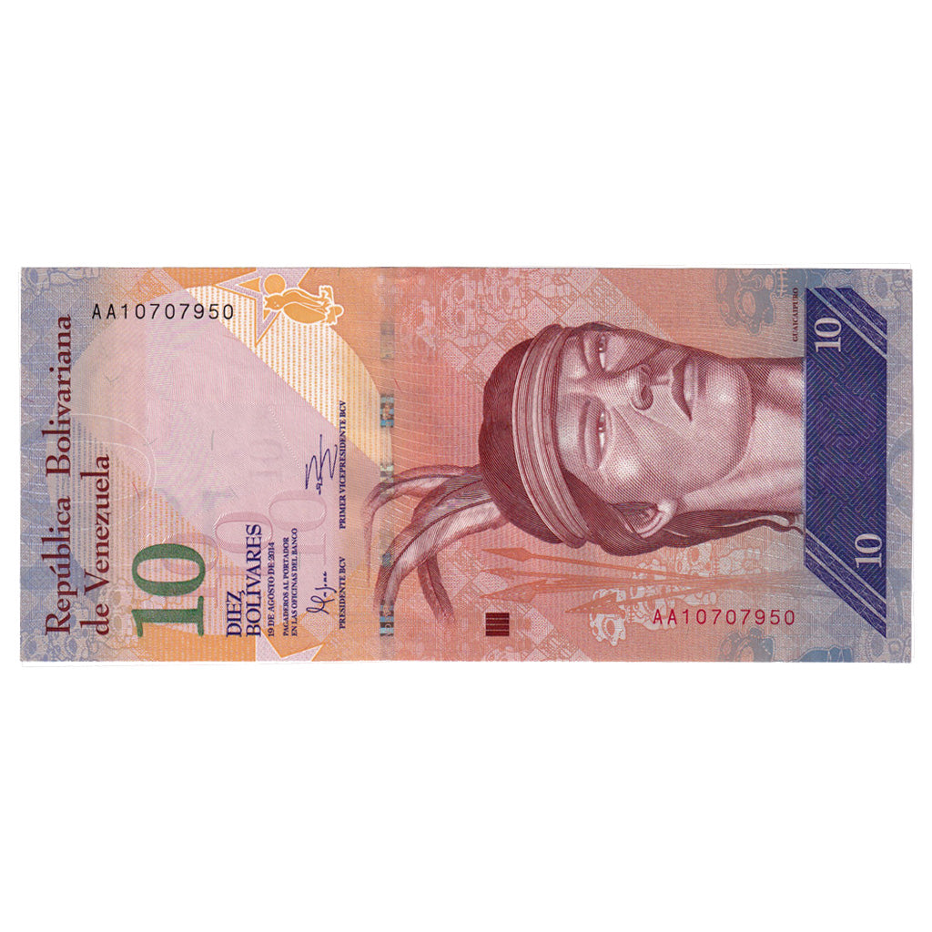 Banknote, Venezuela, 10 Bolívares, 2014, 2014-08-19, KM:90c, UNC(65-70)