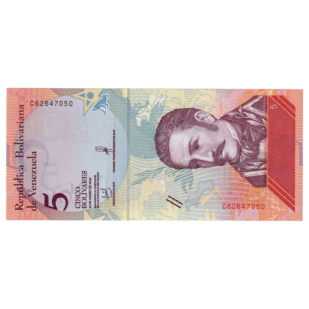 Banknote, Venezuela, 5 Bolivares, 2018, 2018-01-15, UNC(65-70)