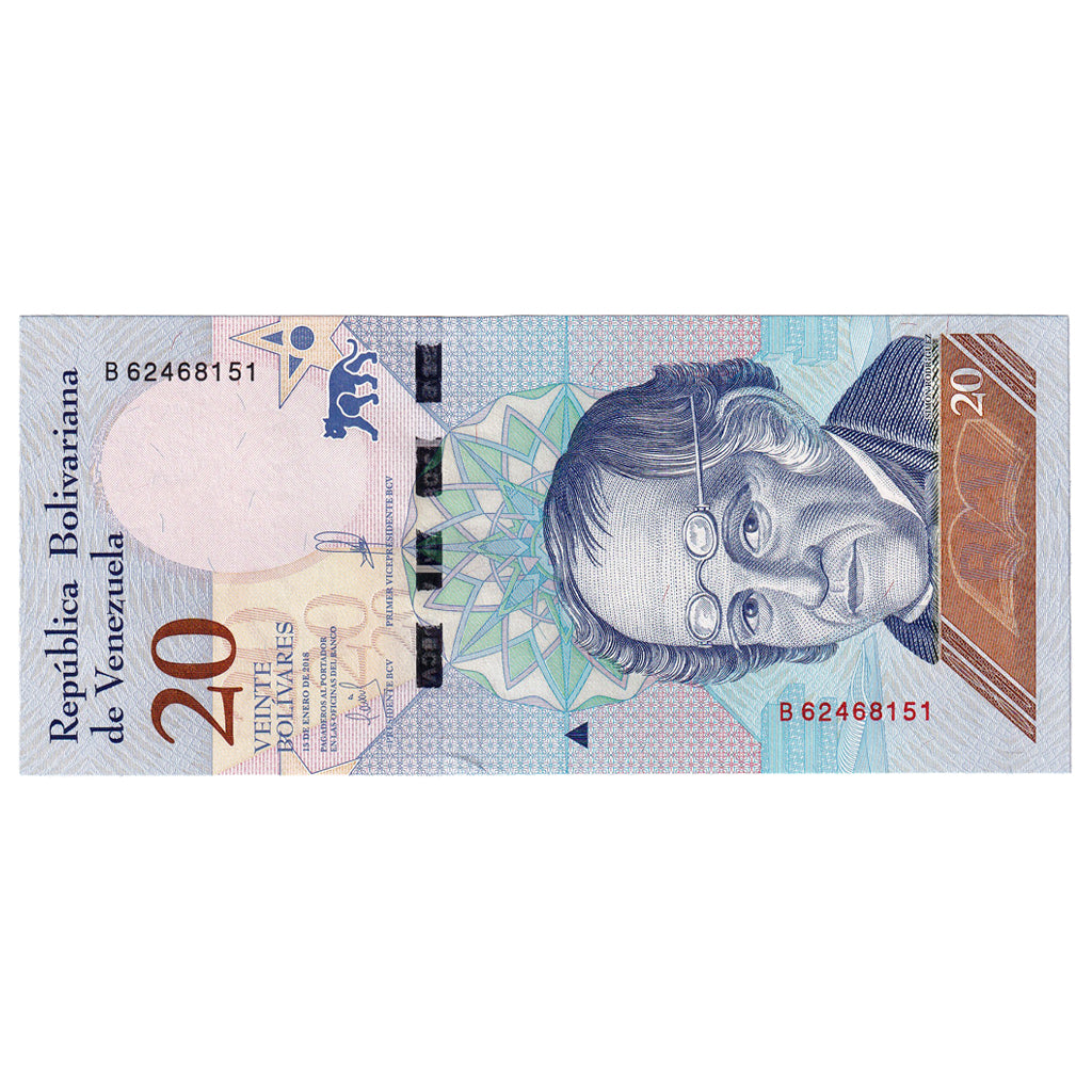 Banknote, Venezuela, 20 Bolivares, 2018, 2018-01-15, UNC(65-70)