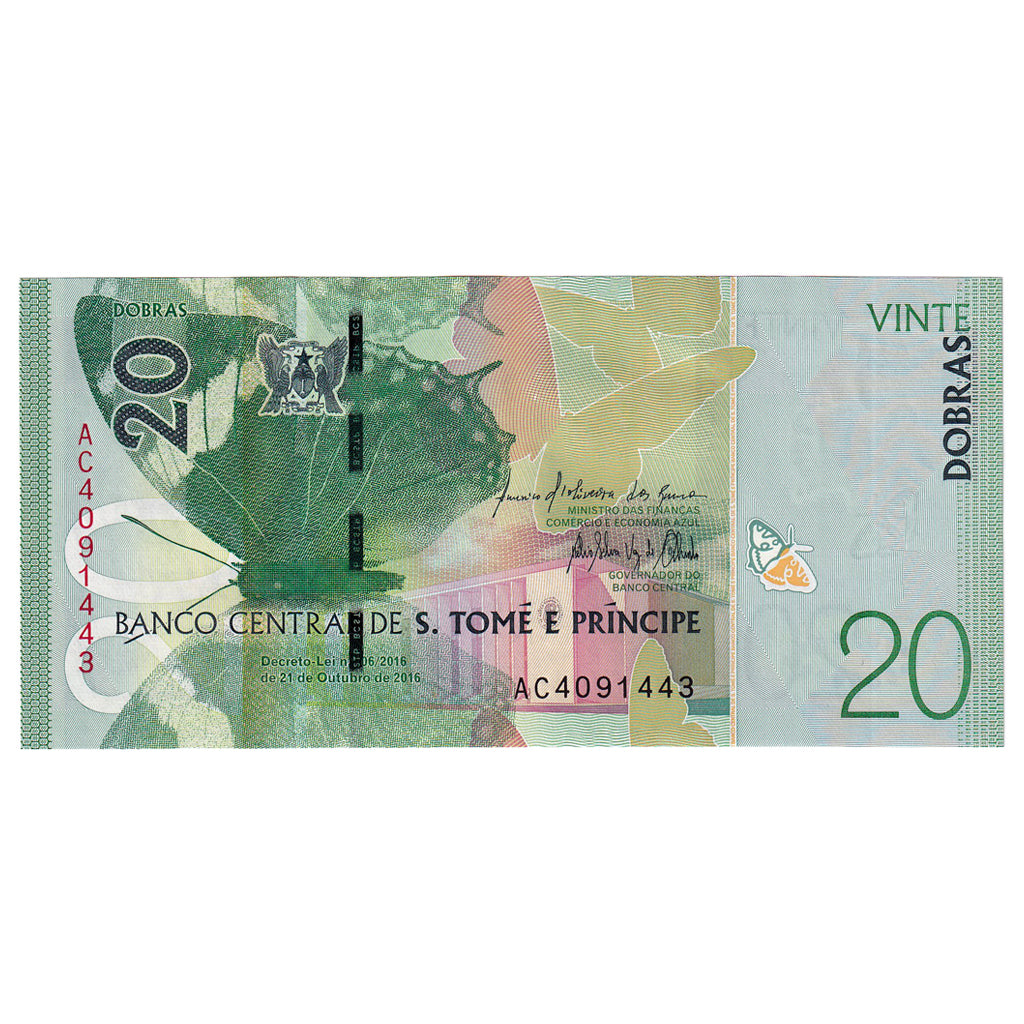Banknot, Wyspy Świętego Tomasza i Książęca, 20 Dobras, 2016, 2016-10-21