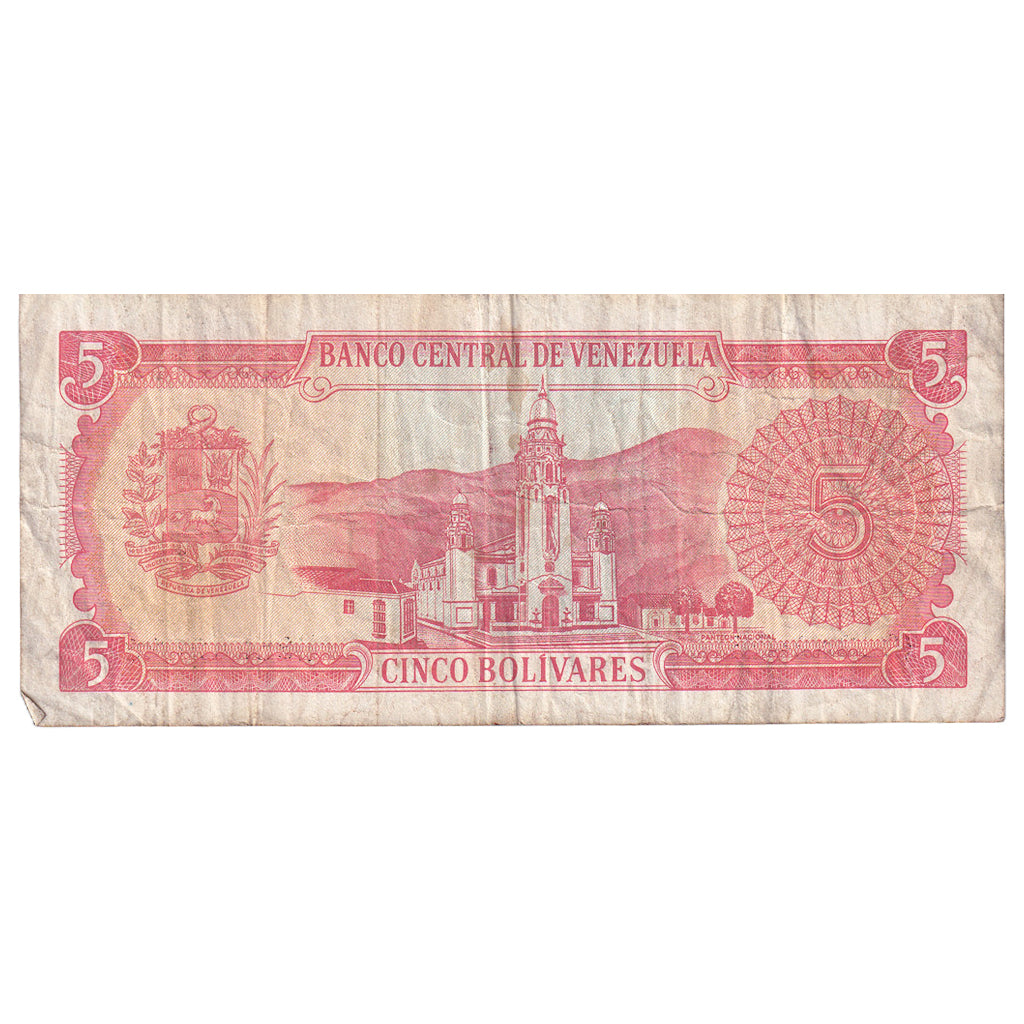 Banknote, Venezuela, 5 Bolivares, 1989, 1989-09-21, KM:70b, VF(20-25)