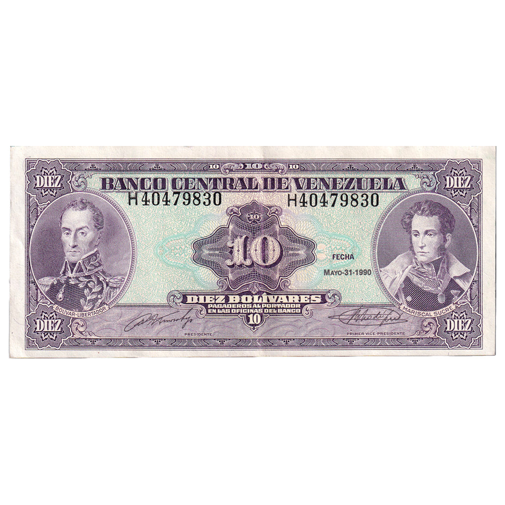 Banknote, Venezuela, 10 Bolívares, 1990, 1990-05-31, KM:61d, EF(40-45)